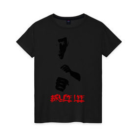Женская футболка хлопок с принтом Bruce lee (4) в Кировске, 100% хлопок | прямой крой, круглый вырез горловины, длина до линии бедер, слегка спущенное плечо | брюс ли