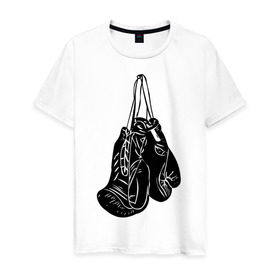 Мужская футболка хлопок с принтом Боксерские перчатки (2) в Кировске, 100% хлопок | прямой крой, круглый вырез горловины, длина до линии бедер, слегка спущенное плечо. | емельяненко