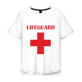 Мужская футболка хлопок Oversize с принтом Спасатель в Кировске, 100% хлопок | свободный крой, круглый ворот, “спинка” длиннее передней части | lifeguard | врачь | доктор | красный крест | медик | медицина | спасатель