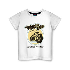 Детская футболка хлопок с принтом Harley Davidson Spirit of freedom в Кировске, 100% хлопок | круглый вырез горловины, полуприлегающий силуэт, длина до линии бедер | harley | harley davidson | harley davidson 