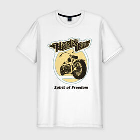 Мужская футболка премиум с принтом Harley Davidson Spirit of freedom в Кировске, 92% хлопок, 8% лайкра | приталенный силуэт, круглый вырез ворота, длина до линии бедра, короткий рукав | harley | harley davidson | harley davidson 
