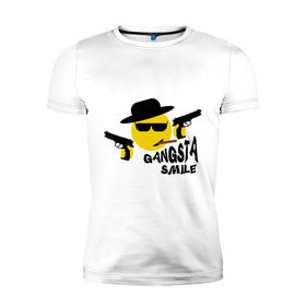 Мужская футболка премиум с принтом Смайл Гангстер в Кировске, 92% хлопок, 8% лайкра | приталенный силуэт, круглый вырез ворота, длина до линии бедра, короткий рукав | 