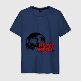 Мужская футболка хлопок с принтом Heavy metal (Хэви метал) в Кировске, 100% хлопок | прямой крой, круглый вырез горловины, длина до линии бедер, слегка спущенное плечо. | скелет