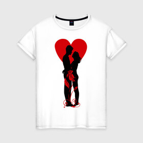 Женская футболка хлопок с принтом Be My Valentine (5) в Кировске, 100% хлопок | прямой крой, круглый вырез горловины, длина до линии бедер, слегка спущенное плечо | Тематика изображения на принте: 