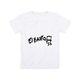 Детская футболка хлопок с принтом Эльбарто в Кировске, 100% хлопок | круглый вырез горловины, полуприлегающий силуэт, длина до линии бедер | elbarto | simpsons | барт | барт симпсон | симпсоны | симсоны | эльбарто