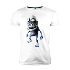 Мужская футболка премиум с принтом Crazy frog в Кировске, 92% хлопок, 8% лайкра | приталенный силуэт, круглый вырез ворота, длина до линии бедра, короткий рукав | crazy frog | крейзи фрог | крэйзи фрог | лягушка