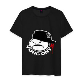 Мужская футболка хлопок с принтом Yung Onix в Кировске, 100% хлопок | прямой крой, круглый вырез горловины, длина до линии бедер, слегка спущенное плечо. | gangsta | gansta | hip | hip hop | hop | rap | оникс | рэп | рэпчина | хип | хип хоп | хипхоп | хоп