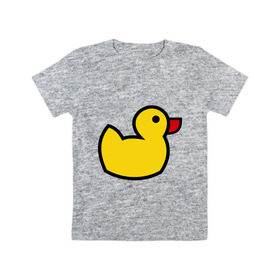 Детская футболка хлопок с принтом Утка в Кировске, 100% хлопок | круглый вырез горловины, полуприлегающий силуэт, длина до линии бедер | желтный утенок | утенок | утка