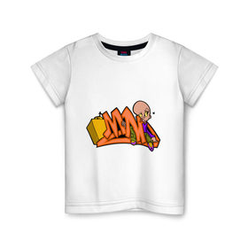 Детская футболка хлопок с принтом Mad graffiti в Кировске, 100% хлопок | круглый вырез горловины, полуприлегающий силуэт, длина до линии бедер | 