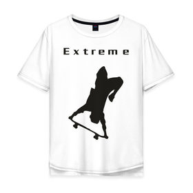 Мужская футболка хлопок Oversize с принтом Нереальный экстрим в Кировске, 100% хлопок | свободный крой, круглый ворот, “спинка” длиннее передней части | skate | skateboard | борд | доска | нереальный экстрим | скейт | скейтборд | экстрим