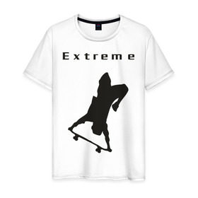 Мужская футболка хлопок с принтом Нереальный экстрим в Кировске, 100% хлопок | прямой крой, круглый вырез горловины, длина до линии бедер, слегка спущенное плечо. | skate | skateboard | борд | доска | нереальный экстрим | скейт | скейтборд | экстрим