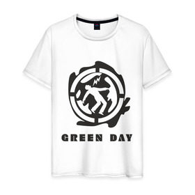 Мужская футболка хлопок с принтом Green_Day (4) в Кировске, 100% хлопок | прямой крой, круглый вырез горловины, длина до линии бедер, слегка спущенное плечо. | Тематика изображения на принте: green day