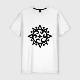Мужская футболка премиум с принтом  Солнце  Кельтский узор в Кировске, 92% хлопок, 8% лайкра | приталенный силуэт, круглый вырез ворота, длина до линии бедра, короткий рукав | sun | tribal | кельтский узор | кельтский узор 