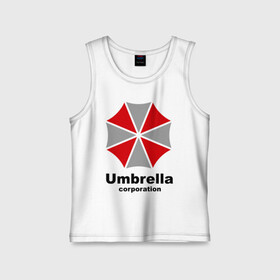 Детская майка хлопок с принтом Umbrella corporation в Кировске,  |  | Тематика изображения на принте: resident evil | umbrella corporation | амбрелла | корпорация | логотип | обитель зла