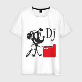 Мужская футболка хлопок с принтом Dj (9) в Кировске, 100% хлопок | прямой крой, круглый вырез горловины, длина до линии бедер, слегка спущенное плечо. | dj | вертушки | диджей | клубные | пластинки | прикольные