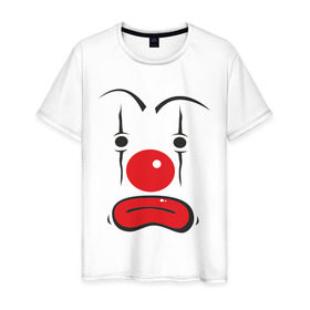 Мужская футболка хлопок с принтом Грусный клоун в Кировске, 100% хлопок | прямой крой, круглый вырез горловины, длина до линии бедер, слегка спущенное плечо. | грусный клоун | грустный | грустный клоун | клоун | цирк