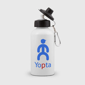 Бутылка спортивная с принтом Yopta в Кировске, металл | емкость — 500 мл, в комплекте две пластиковые крышки и карабин для крепления | yota | yotas | ёта