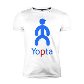 Мужская футболка премиум с принтом Yopta в Кировске, 92% хлопок, 8% лайкра | приталенный силуэт, круглый вырез ворота, длина до линии бедра, короткий рукав | yota | yotas | ёта