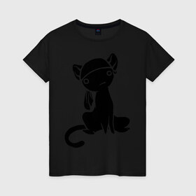 Женская футболка хлопок с принтом Japan cat pitate Yo в Кировске, 100% хлопок | прямой крой, круглый вырез горловины, длина до линии бедер, слегка спущенное плечо | пират