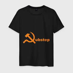 Мужская футболка хлопок с принтом Dubstep from USSR в Кировске, 100% хлопок | прямой крой, круглый вырез горловины, длина до линии бедер, слегка спущенное плечо. | 