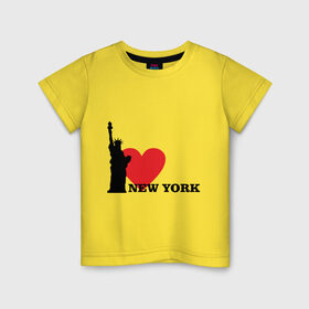 Детская футболка хлопок с принтом I love New York (NY Freedom) в Кировске, 100% хлопок | круглый вырез горловины, полуприлегающий силуэт, длина до линии бедер | america | cша | new york | usa | америка | нью йорк | статуя свободы