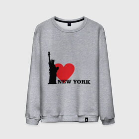 Мужской свитшот хлопок с принтом I love New York (NY Freedom) в Кировске, 100% хлопок |  | america | cша | new york | usa | америка | нью йорк | статуя свободы