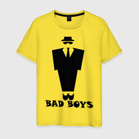 Мужская футболка хлопок с принтом Плохой парниша в Кировске, 100% хлопок | прямой крой, круглый вырез горловины, длина до линии бедер, слегка спущенное плечо. | bad boy