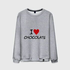 Мужской свитшот хлопок с принтом Chocolate в Кировске, 100% хлопок |  | chocolate | i love | вкуснятина | конфеты | люблю шоколад | сладкое | сладкоежка | сладости | шоколад | шоколадный