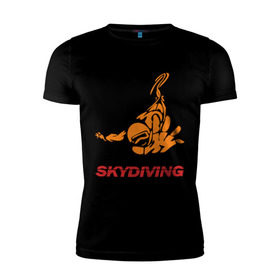 Мужская футболка премиум с принтом Skydiving (2) в Кировске, 92% хлопок, 8% лайкра | приталенный силуэт, круглый вырез ворота, длина до линии бедра, короткий рукав | skydiving | авиационный спорт | парашют | парашютизм | свободное падение | скайдайвинг