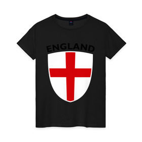 Женская футболка хлопок с принтом England - Англия в Кировске, 100% хлопок | прямой крой, круглый вырез горловины, длина до линии бедер, слегка спущенное плечо | фк | футбольный клуб