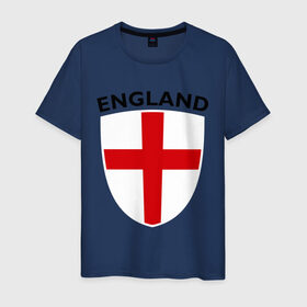 Мужская футболка хлопок с принтом England - Англия в Кировске, 100% хлопок | прямой крой, круглый вырез горловины, длина до линии бедер, слегка спущенное плечо. | фк | футбольный клуб