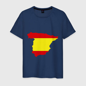 Мужская футболка хлопок с принтом Испания (Spain) в Кировске, 100% хлопок | прямой крой, круглый вырез горловины, длина до линии бедер, слегка спущенное плечо. | spain | государство | европа | европейский | испания | карта | мадрид | флаг