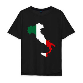 Мужская футболка хлопок Oversize с принтом Италия (Italy) в Кировске, 100% хлопок | свободный крой, круглый ворот, “спинка” длиннее передней части | italy | государство | европа | европейский | италия | карта | рим | флаг