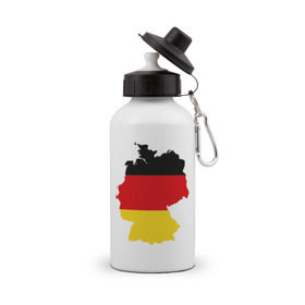 Бутылка спортивная с принтом Германия (Germany) в Кировске, металл | емкость — 500 мл, в комплекте две пластиковые крышки и карабин для крепления | Тематика изображения на принте: germany | германия | государство | европа | европейский | немцы | флаг