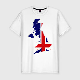 Мужская футболка премиум с принтом Великобритания (Great Britain) в Кировске, 92% хлопок, 8% лайкра | приталенный силуэт, круглый вырез ворота, длина до линии бедра, короткий рукав | great britain | англия | британия | британский | великобритания | королевский | флаг