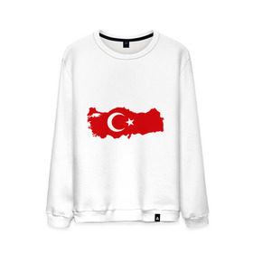 Мужской свитшот хлопок с принтом Турция (Turkey) в Кировске, 100% хлопок |  | Тематика изображения на принте: turkey | символ | страна | турция | флаг