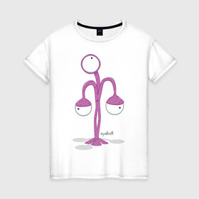 Женская футболка хлопок с принтом Пришелец - Ebb в Кировске, 100% хлопок | прямой крой, круглый вырез горловины, длина до линии бедер, слегка спущенное плечо | инопланетянин | летающая тарелка | монстр | нло | пришелец | пришельцы | чудище