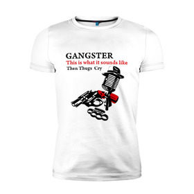 Мужская футболка премиум с принтом Gangster mafia в Кировске, 92% хлопок, 8% лайкра | приталенный силуэт, круглый вырез ворота, длина до линии бедра, короткий рукав | Тематика изображения на принте: gangsters | гангстеры | костет | мафия | оружие | пистолет | револьвер