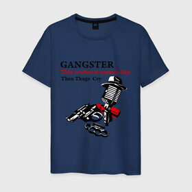 Мужская футболка хлопок с принтом Gangster mafia в Кировске, 100% хлопок | прямой крой, круглый вырез горловины, длина до линии бедер, слегка спущенное плечо. | gangsters | гангстеры | костет | мафия | оружие | пистолет | револьвер