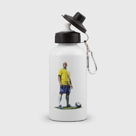 Бутылка спортивная с принтом Roberto Carlos в Кировске, металл | емкость — 500 мл, в комплекте две пластиковые крышки и карабин для крепления | Тематика изображения на принте: 