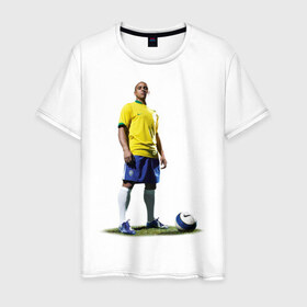 Мужская футболка хлопок с принтом Roberto Carlos в Кировске, 100% хлопок | прямой крой, круглый вырез горловины, длина до линии бедер, слегка спущенное плечо. | 
