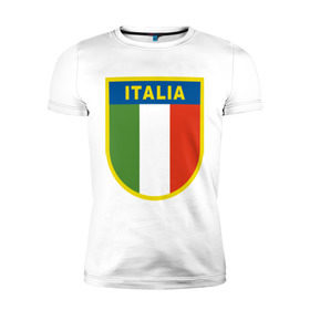 Мужская футболка премиум с принтом Италия в Кировске, 92% хлопок, 8% лайкра | приталенный силуэт, круглый вырез ворота, длина до линии бедра, короткий рукав | государство | европа | европейский | италия | флаг