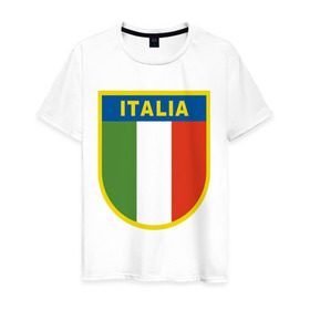 Мужская футболка хлопок с принтом Италия в Кировске, 100% хлопок | прямой крой, круглый вырез горловины, длина до линии бедер, слегка спущенное плечо. | государство | европа | европейский | италия | флаг