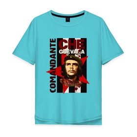 Мужская футболка хлопок Oversize с принтом Che Guevara (4) в Кировске, 100% хлопок | свободный крой, круглый ворот, “спинка” длиннее передней части | Тематика изображения на принте: че гевара