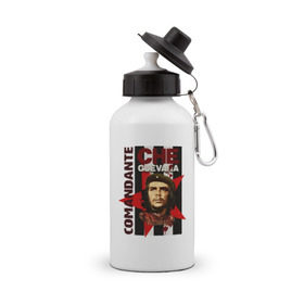 Бутылка спортивная с принтом Che Guevara (4) в Кировске, металл | емкость — 500 мл, в комплекте две пластиковые крышки и карабин для крепления | че гевара