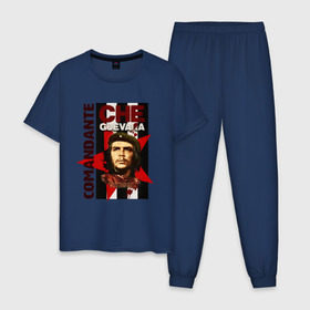Мужская пижама хлопок с принтом Che Guevara (4) в Кировске, 100% хлопок | брюки и футболка прямого кроя, без карманов, на брюках мягкая резинка на поясе и по низу штанин
 | Тематика изображения на принте: че гевара