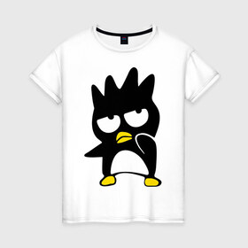 Женская футболка хлопок с принтом Пингвин (5) в Кировске, 100% хлопок | прямой крой, круглый вырез горловины, длина до линии бедер, слегка спущенное плечо | 