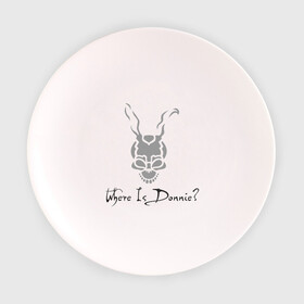 Тарелка 3D с принтом Donnie Darko - Where Is Donnie? в Кировске, фарфор | диаметр - 210 мм
диаметр для нанесения принта - 120 мм | Тематика изображения на принте: donnie darko | дони дарко | донни дарко