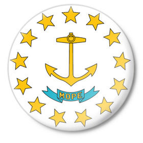 Значок с принтом Якорь в Кировске,  металл | круглая форма, металлическая застежка в виде булавки | для моряков | звезды | море | морской флот | морякам | плавание | флот | якорь. корабли
