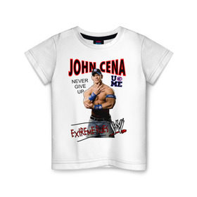 Детская футболка хлопок с принтом John Cena Extreme Rules в Кировске, 100% хлопок | круглый вырез горловины, полуприлегающий силуэт, длина до линии бедер | wwe | бои без правил | джон сина